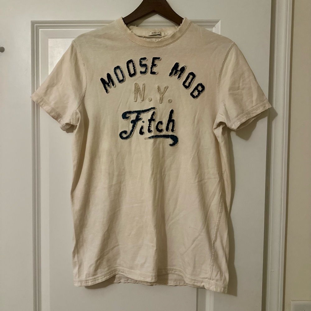 Y2K Abercrombie & Fitch Cream T Shirt Men’s L